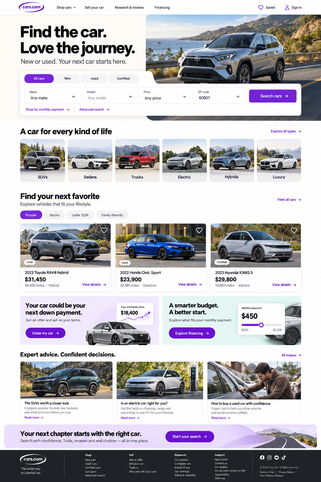 Independent Cars.com redesign concept
