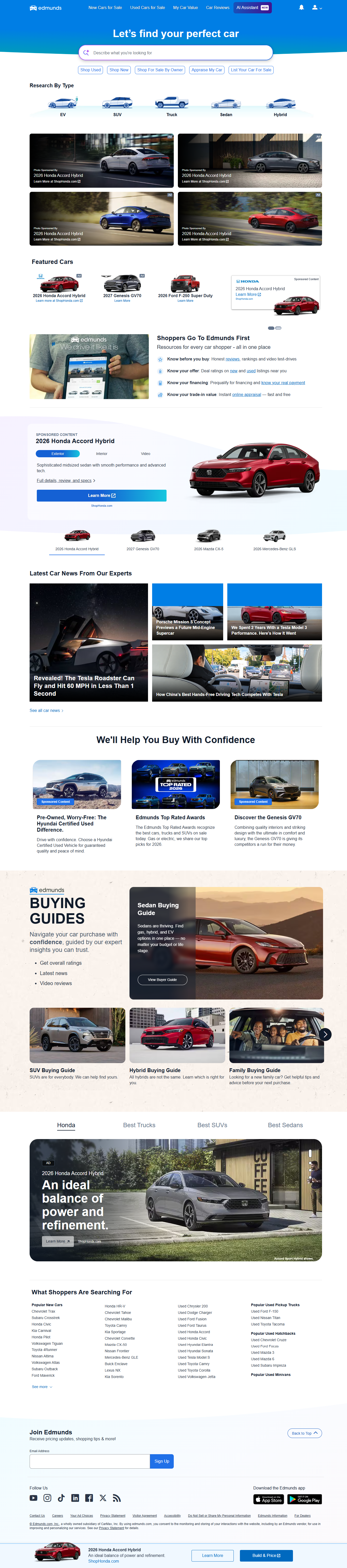 Original Edmunds automotive research homepage